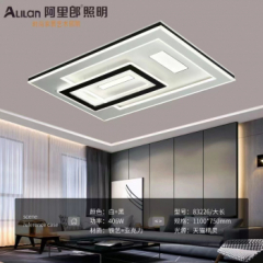 客厅灯卧室灯简约现代大气大厅主灯房间灯具led吸顶灯 白+黑 1100*750mm