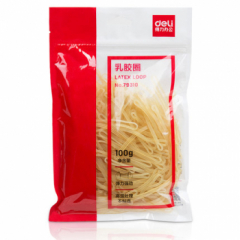 【自营】得力乳胶圈橡皮筋100g办公财务用强韧性牢固耐用1袋装橡胶圈79310