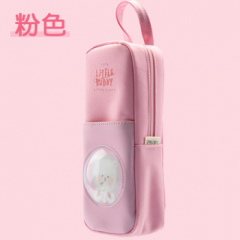 【自营】笔袋可站立式可手双层提牛津布文具袋多功能分层铅笔袋大容量布袋可爱拉链儿童学生大号66902 