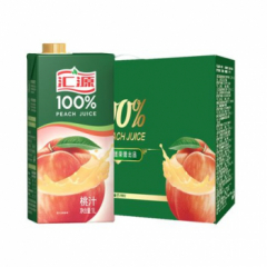 【自营】汇源100%桃汁果蔬汁1000ml*6盒浓缩果汁饮料饮品整箱 桃汁 1000ml*6盒