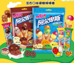 【自营】阿尔卑斯双享棒棒糖9支混合巧克力水果口味休闲糖果儿童零食
